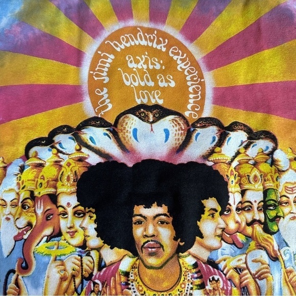 Jimi Hendrix Tie Dye Boxy Crop Top 100% Cotton Band Tee Size 2X/3X - Picture 2 of 8